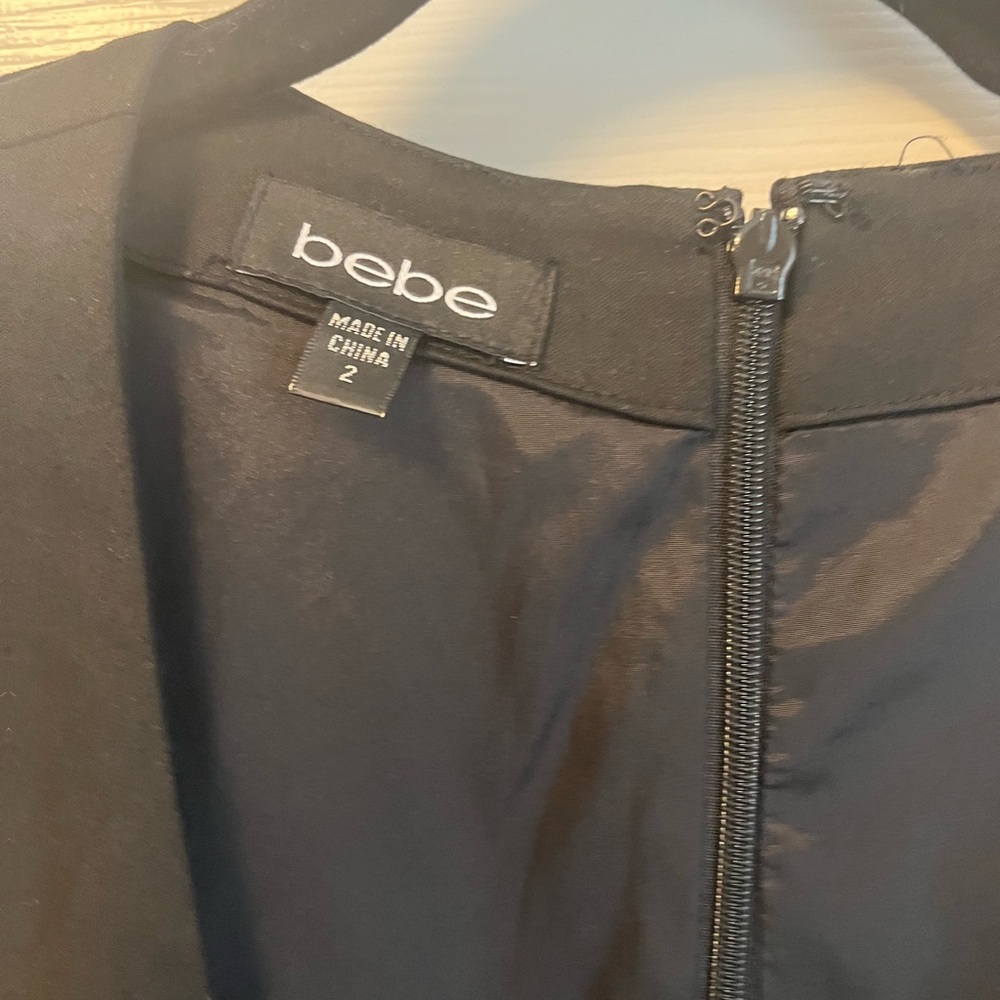 bebe Little Black Dress with Geogmetric Neckline NWT Size 2 - Picture 5 of 5